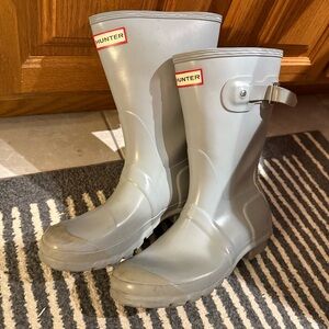 Hunter Light Gray/ Blue Rain Boots